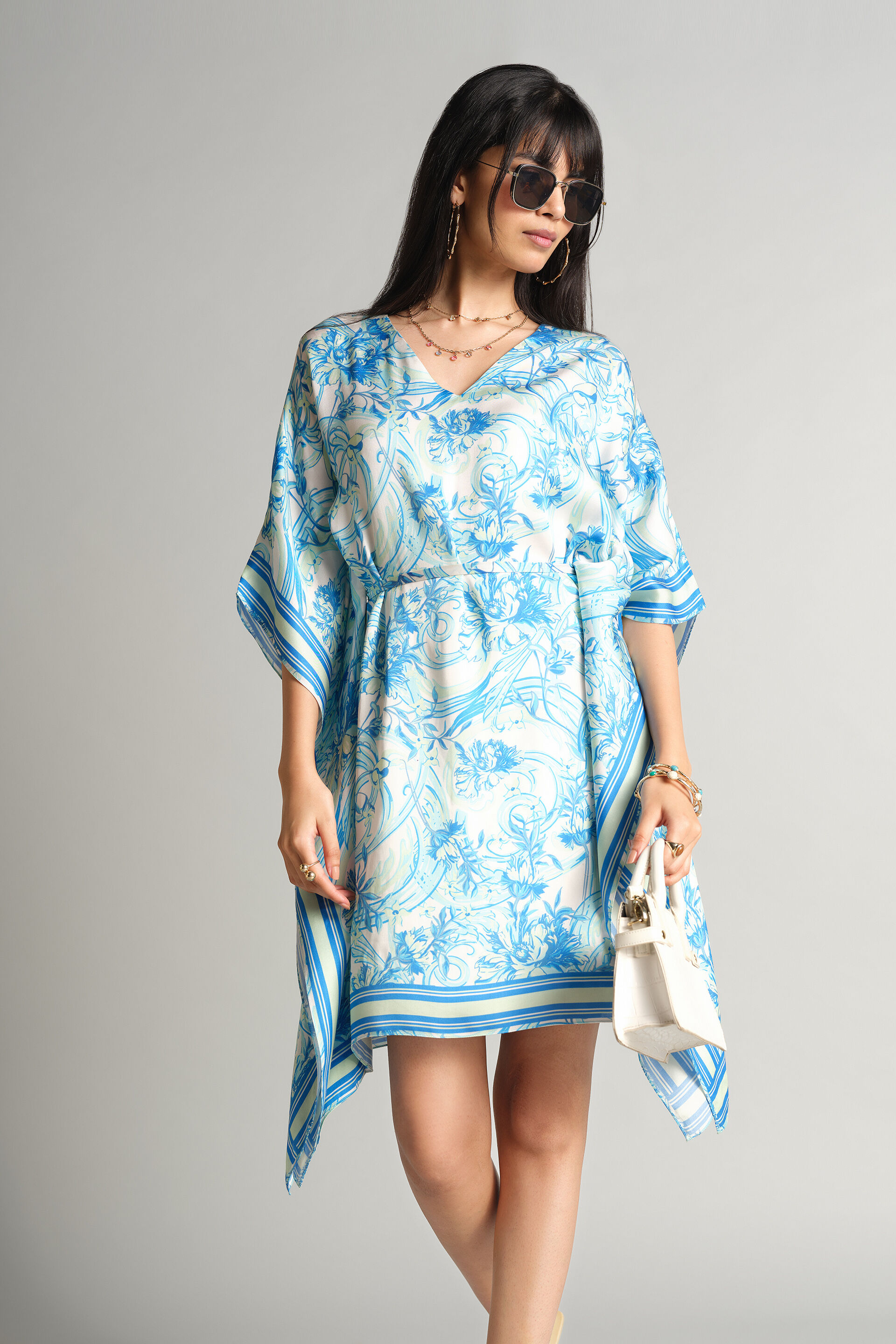 Abstract Blue Dress, Blue, image 3